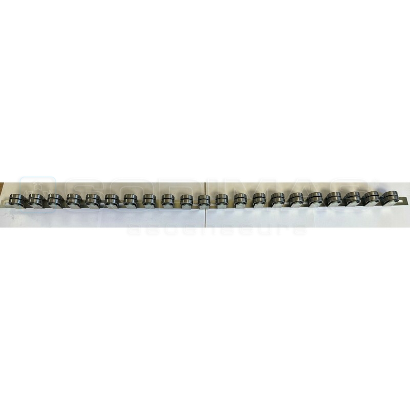 chaine de crosse main courante 21 paires de galets pour trafic soutenu - compatible