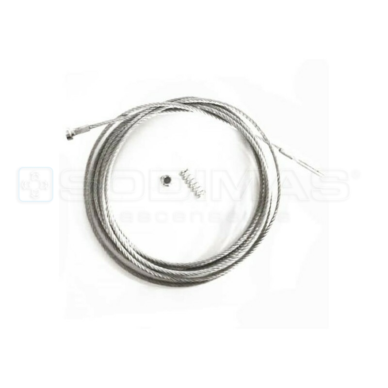 Câble acier-ressort-écrou porte cabine ouverture latérale 2 Vtx - PL 1000 -lg 1480 - SD20 & SD20R